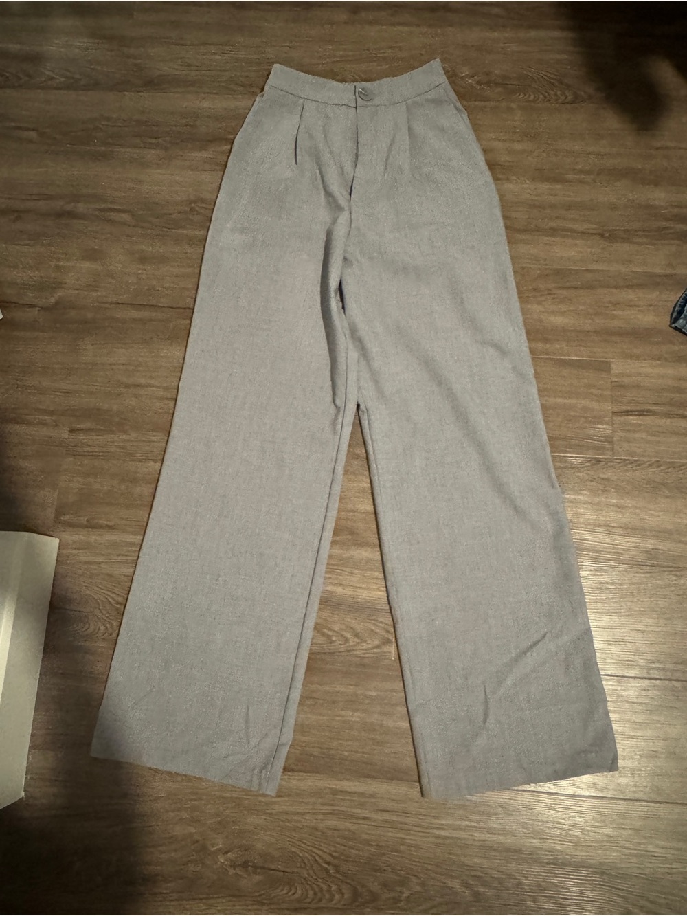 stradivarius Tailored Wide-Leg Pants in Light Gray